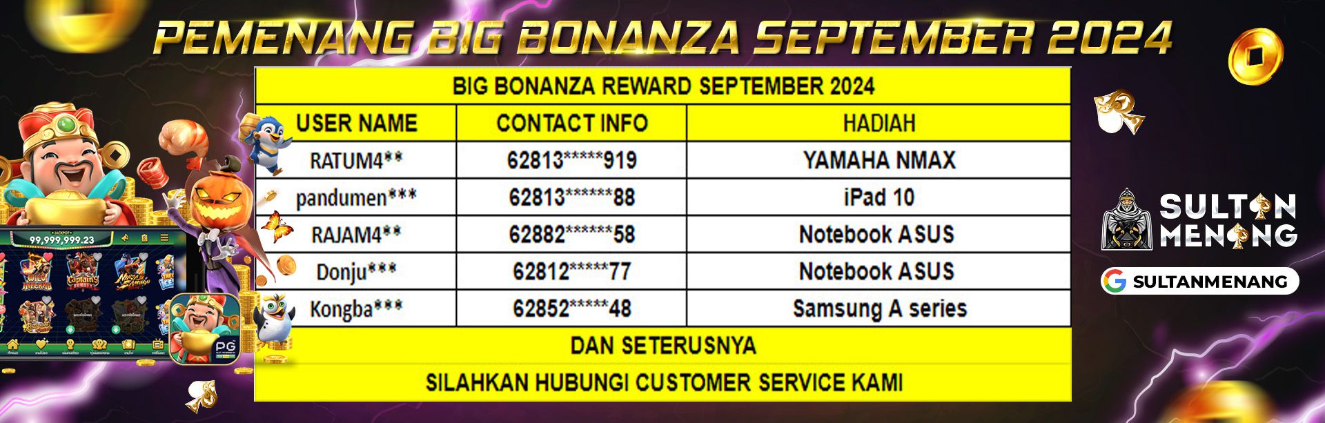 PEMENANG BIG BONANZA MARET 2024